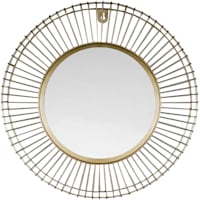 Gold Metal Round Wall Mirror, 16"