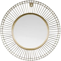 Soul Searcher Gold Metal Round Wall Mirror, 16"