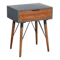1-Drawer Wood & Metal Table