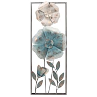 Framed Metal Dimensional Flower Wall Art, 14x36