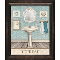Glass Framed Refresh Bathroom Sink Wall Art, 9x11