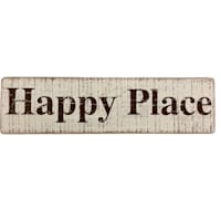 Happy Place Wooden Wall Sign, 15x4