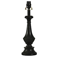 Black Brushed Metal Accent Lamp Base, 13"