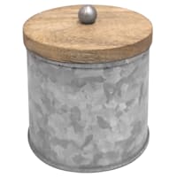 Light Grey Galvanized Metal Bath Container, 4.5"