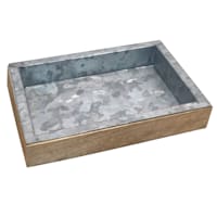 Light Grey Galvanized Metal Soap Dish, 6"