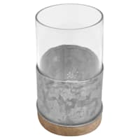 Light Grey Galvanized Metal Bath Tumbler, 5"