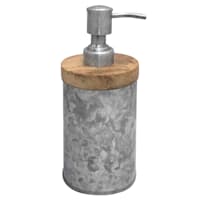 Light Grey Galvanized Metal Soap Dispenser, 7.5"