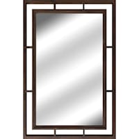 Wood Open Framed Rectangle Wall Mirror, 24x36