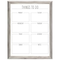 Silver Things To Do Dry Erase on Glass Organizational Wall Frame, 18x24