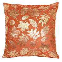 Autumn Spice Foiled Foliage Throw Pillow, 18"