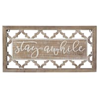 Stay Awhile Wooden Wall Sign, 24x12