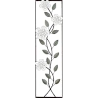 Vertical White Flower Branch Wall Art, 10x36