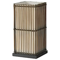 Brown Rattan Uplight, 14"
