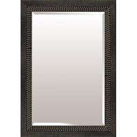 Triple Beaded Brushed Platinum Rectangle Wall Mirror, 30x36