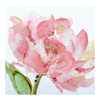Pink Floral Embellished Canvas Wall Art, 14"