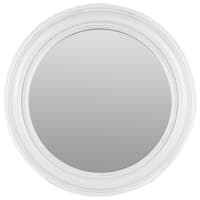 White Beaded Round Wall Mirror, 18"