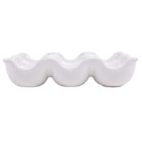 White Stoneware 6-Egg Holder