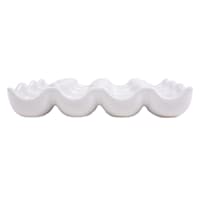 White Stoneware 12-Egg Holder