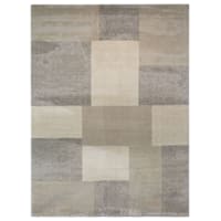 (A444) Siroc Neutral Blocks Area Rug, 5x7