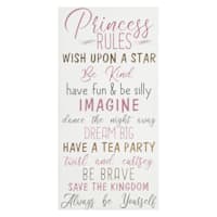 Princess Rules Canvas Wall Art, 12x24