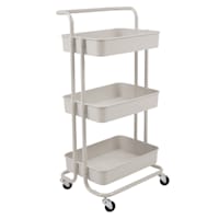 Grey Rolling Storage Cart with Handle, 34.2"