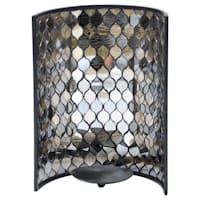 Black Mosaic Wall Sconce, 10"