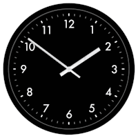 Black Accent Round Wall Clock, 16"