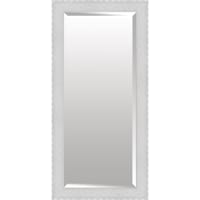 White Scalloped Edges Leaner Mirror, 32x66