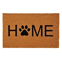 Natural & Black Home Paw Print Coir Mat, 18x30
