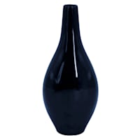 Dark Blue Ceramic Vase, 10"
