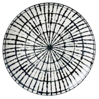 Black & White Batik Printed Stoneware Plate, 8"
