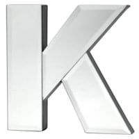 6" Mirrored Wood Monogram Letter, K