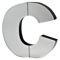 6" Mirrored Wood Monogram Letter, C