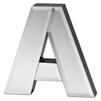 6" Mirrored Wood Monogram Letter, A