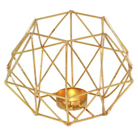 Gold Metal Piped Wire Candle Holder, 4.5"