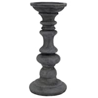 Grey Wood-Look Candle Holder, 9.6"