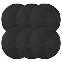 Set of 6 Veranda Black Placemats, 15"