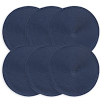 Veranda Set of 6 Midnight Blue Placemats, 15"