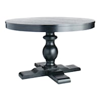 Providence Evening Mist Round Black Wooden Table Top & Base, Pedestal Sold Separately