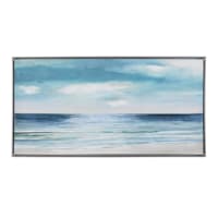 Framed Silver Shore Embellished Canvas Wall Art, 49x25