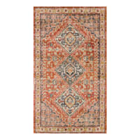 (B619) Dayton Red & Rust Diamond Design Accent Rug, 3x5