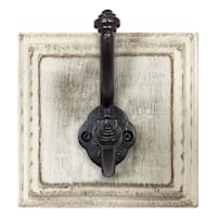 White Wood & Metal Rustic Single Wall Hook, 5 Sold by at Home