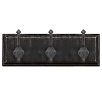 3-Hook Black Wooden Wall Hooks, 5x15