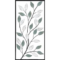 Leaves Framed Metal Wall Art, 12x24