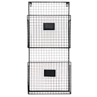 Black Metal Wire Wall Basket, 12x26