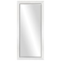 Distressed White Beveled Leaner Mirror, 29x63