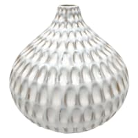 Crosby St. White Ceramic Dipped Vase, 7"