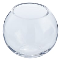Clear Glass Round Vase, 6"