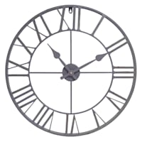 Grey Round Metal Wall Clock, 24