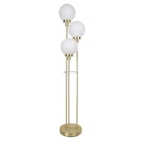 Gold & White Glass Orb Floor Lamp, 60"